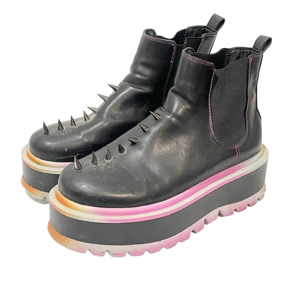Koi Raum Size 9 Black Chelsea‎ Platform Spikes Pull On Boots